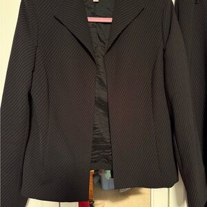 Women's Black Pinstripe Blazer & Pants